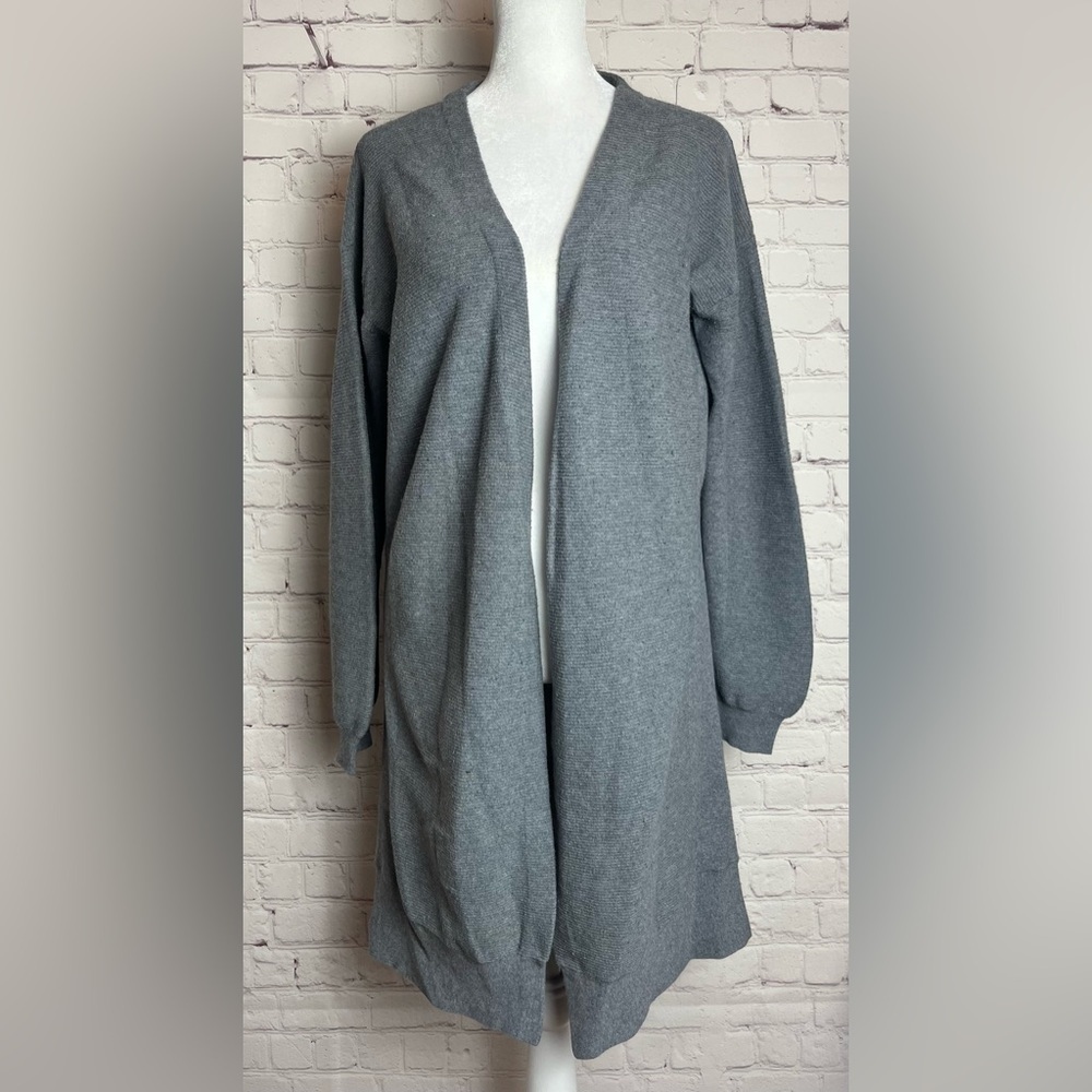 Athleta Longer Length Open Grey Cardigan